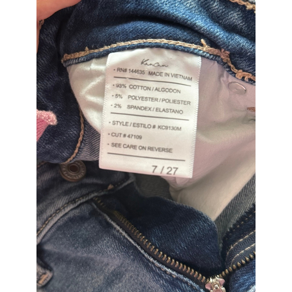 KanCan Distressed Skinny Jeans Raw Hem High Rise Size 7/27 - Picture 6 of 6